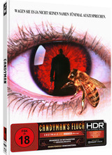 (Candyman L.E. (UHD/Blu-ray) Cover B)) 21 abscheuliche Morde, der Täter auf freiem Fuß. Im Ghetto regiert die Angst. Ein Gerücht macht die Runde: Der Candyman (Tony Todd), vor langer Zeit grausam zu Tode gequält, ist er aus dem Jenseits zurückgekehrt. Wer immer seinen Namen fünfmal in den Spiegel ruft, erweckt ihn zu neuem Leben - und weiteren Morden. Helen (Virginia Madsen), eine junge Wissenschaftlerin sucht, anfangs noch ungläubig, nach Spuren des Candyman. Doch der hat sie längst als Werkzeug für seine nächsten Bluttaten auserkoren... Candyman´s Fluch. Rache, Besessenheit, Mord. Klasse Horror-Thriller jenseits aller Grenzen. Artikelbild