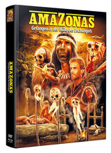 (Amazonas - Gefangen in der Hölle...L.E.(DVD/Blu-ray) Wattiert) Kevin befindet sich in Brasilien, um geologische Ausgrabungen zu unternehmen. Nachdem er Ärger mit den Einheimischen hat, muss er fliehen. Er chartert, zusammen mit einer kleinen Touristengruppe, einem Fotografen, zwei Fotomodellen und einem ausgemusterten Söldner, ein Flugzeug, um zurück in die Zivilisation zu fliegen. Doch nach einer unerwarteten Notlandung im Amazonasgebiet muss die zusammengewürfelte Gruppe sich unzähligen Gefahren der grünen Hölle stellen. Krokodile, Piranhas und Treibsand erwarten sie. Als sie auch noch auf Kannibalen stoßen, stehen ihre Chancen, aus der verdammten Wildnis zu entkommen, eher schlecht. Artikelbild