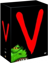 (V: Complete Collection Superbox) ---V - Die außerirdischen Besucher kommen----
---V (USA 1983)---
Science Fiction mit Michael Wright, Marc Singer, Jane Badler, Michael Durrell, Faye Grant, Peter Nelson
Eine Flotte riesiger Raumschiffe schwebt über den Hauptstädten der Erde. Die Artikelbild