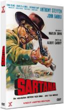 (Sartana L.E. (Cover C)) Der blonde Teufel: Sartana terrorisiert ein ganzes Land. Bis zu dem Tag, an dem sein Bruder auftaucht. In jedem Western gibt es einen Guten und einen Bösen. Aber in diesem sind die beiden Brüder. Sartana, der die Siedlungen an der Grenze von Texas zu Mexiko beherrscht, und Juanito, genannt Jonny, der nach zehn Jahren aus dem Gefängnis entlassen wird. Johnny hat für einen Mord gesessen, den er nicht begangen hat. Er behält sein Leben, doch er verliert seine große Liebe. Manuela, die lange auf ihn gewartet hat, wird von Sartana vergewaltigt und zur Frau genommen. Ihr Bruder Jerry, der alles mitansehen muss, verliert darüber die Sprache. Als Jonny freikommt, kann er nicht ertragen, was sein Bruder anrichtet, und verteidigt die Siedler gegen ihn. Doch für sie bleibt er ein Mörder. nur Joselita, die Tochter des damals getöteten Eduardo Rochas, empfindet Sympathie für ihn. Als Sartana sie als Geisel nimmt, kommt es zum großen Showdown. Artikelbild